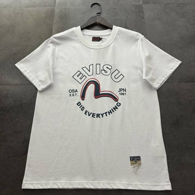 Evisu Fushen 2025 Spring and Summer Seagull Letter Printed Casual Loose Cotton R