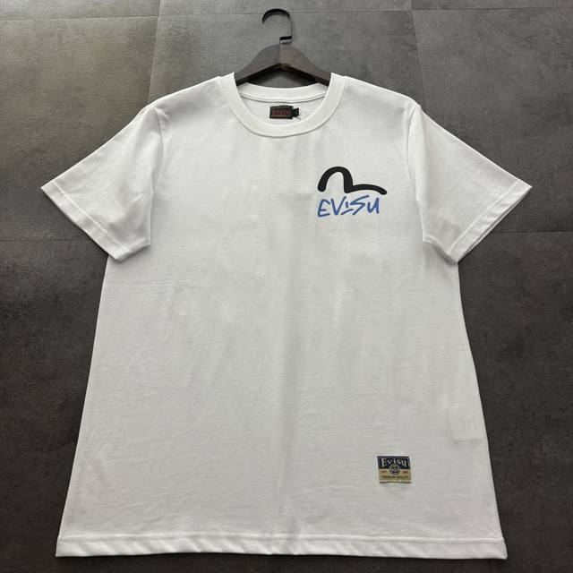 Evisu Fushen 2025 summer new Buddha head printed short-sleeved T-shirt Color: Bl