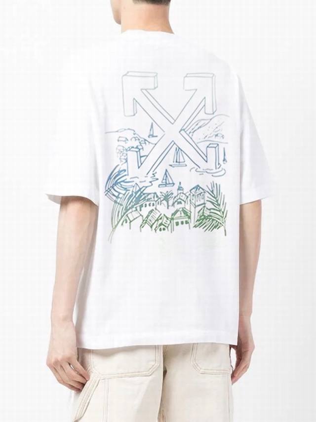 New spring and summer styles Brand: Off-White Landscape arrow short-sleeved T-sh