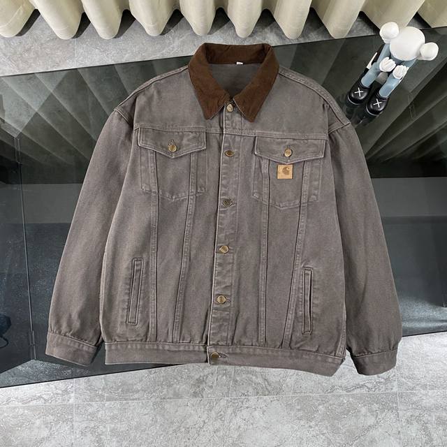 Carhartt American retro work jacket Heavy washed Vintage Detroit trucker denim j