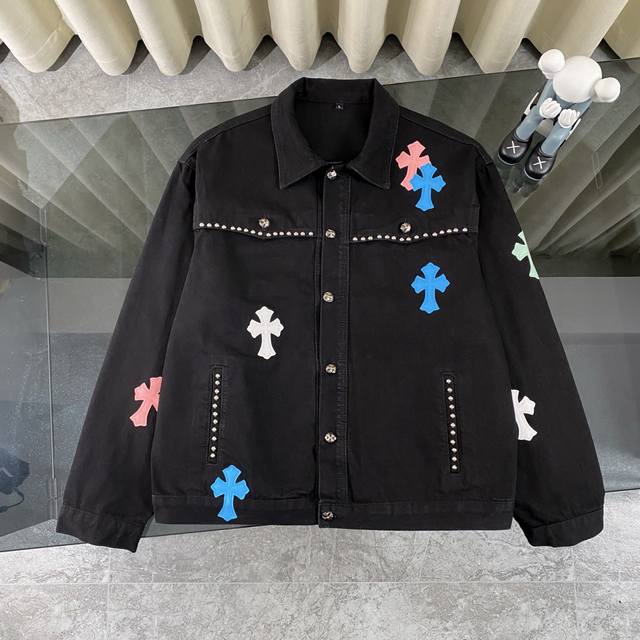 Chrome Hearts Chrome Hearts Riveted Heavy Denim Jacket The same cross-printed de