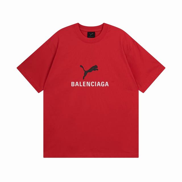 Balenciaga Paris family 2025 Ss new joint Puma series front printed washed short