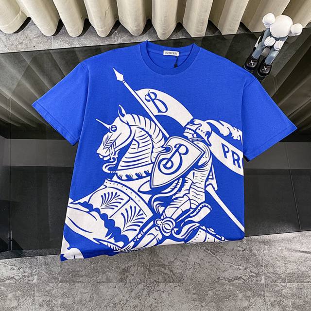 Burberry 2025Ss summer new classic knight warhorse short sleeves, unlock high-en
