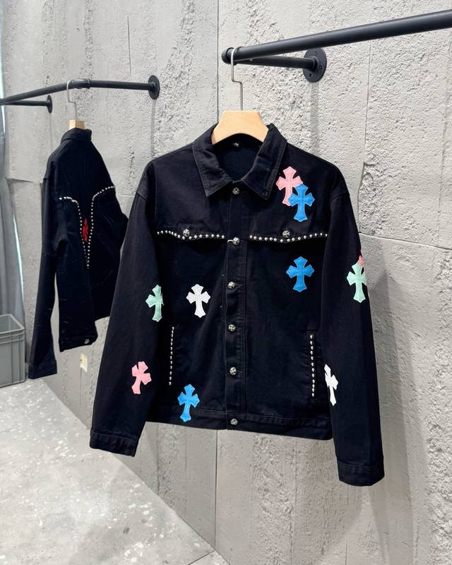 Chrome Hearts Chrome Hearts Riveted Heavy Denim Jacket The same cross-printed de