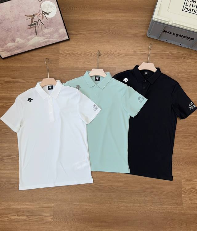 Descente Spring and Summer Ice Silk Seamless Quick-Drying Polo ShirtPolo style s