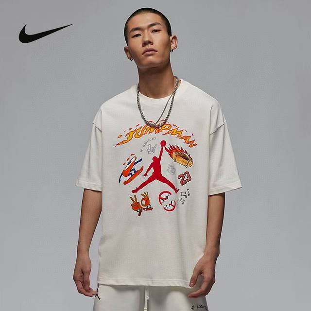 Aj J Ess Stmt Flc Po Overseas version exclusive latest Jordan short sleeve 100%