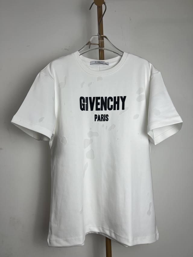 No. 454# Top version Givenchy Gvc ripped big letter round neck short sleeve, Con