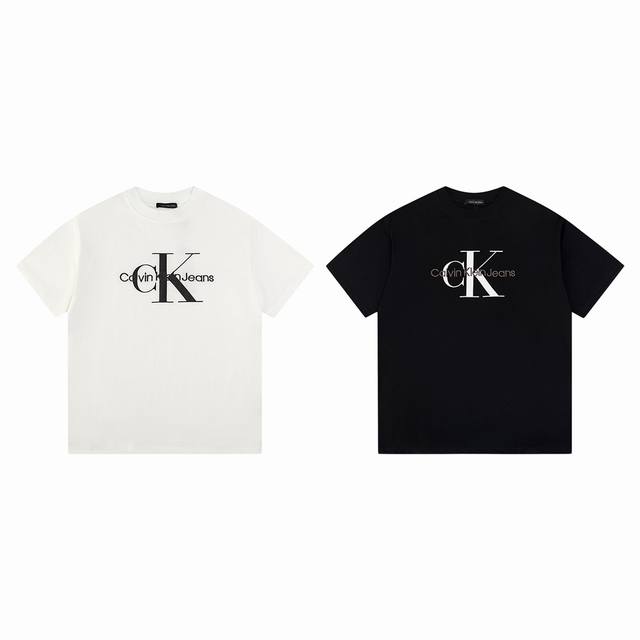 Kd418# Ck printed embroidery loose fit Cotton 260G double yarn fabric! Size: SML