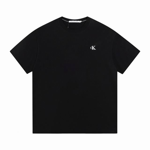 Kd419# Ck embossed drop shoulder loose fit, front embroidered small logo is so e