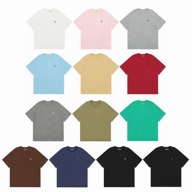 Top quality Ralph Lauren classic pony embroidery round neck basic short-sleeved