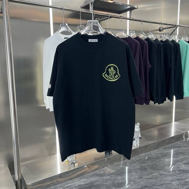 Moncler 2025Ss new patchwork color matching letters cut embroidery couple casual
