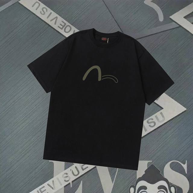 Fs251 Evisu Fushen - New style seagull letter print short-sleeved casual loose T