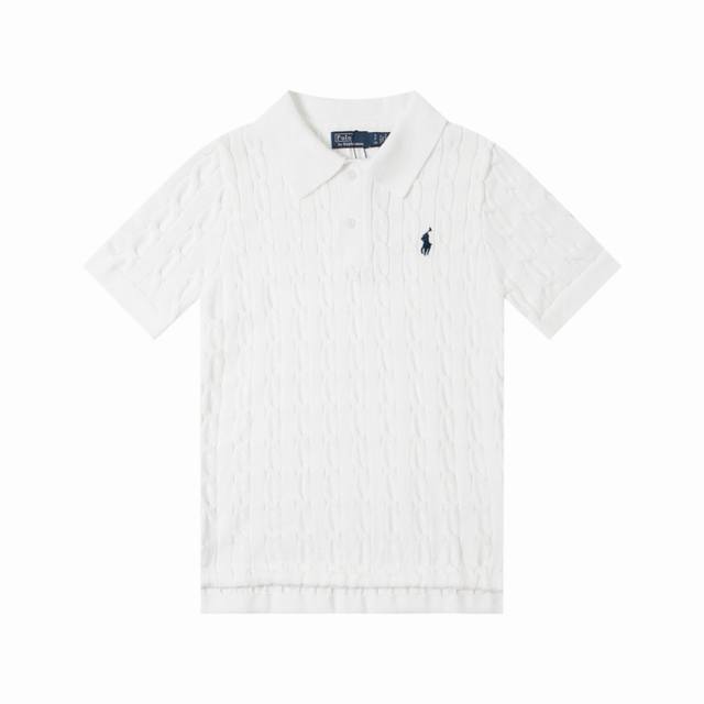 Lf207# Ralph Lauren 2025Ss new knitted sweater short sleeves The woven texture i