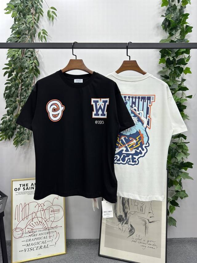 2025Ss Spring and Summer New Brand: Off-White Cartoon Wizard Short-sleeved T-shi