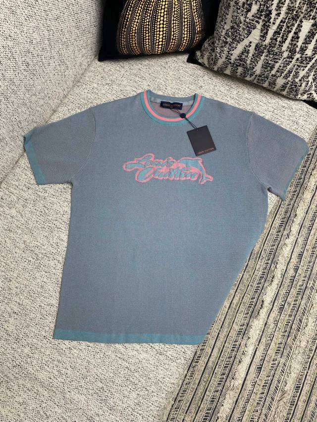 High version Lvjia 25Ss new short-sleeved crew neck shirt uses waffle knitting