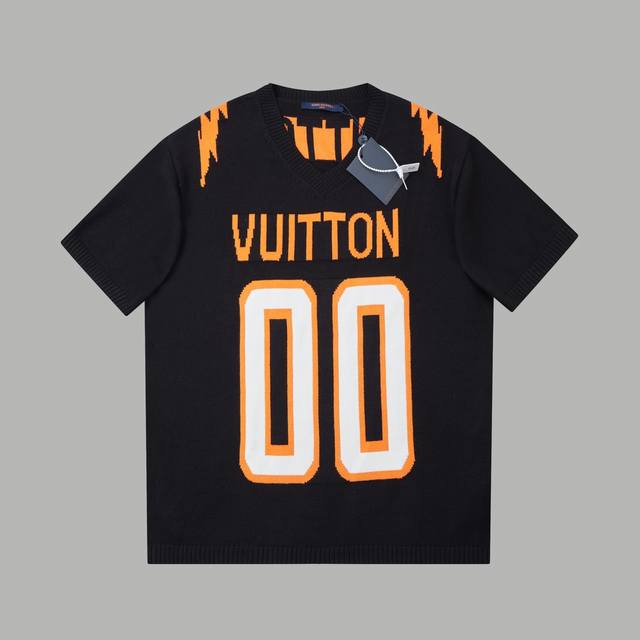 Lv Louis 25Ss Spring and Summer new Lv knitted short sleeves Light luxury men an