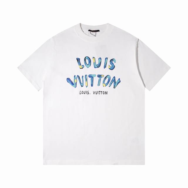 Dl58 Dlv Louis Ss25 latest painted graffiti collar short sleeves High quality, t
