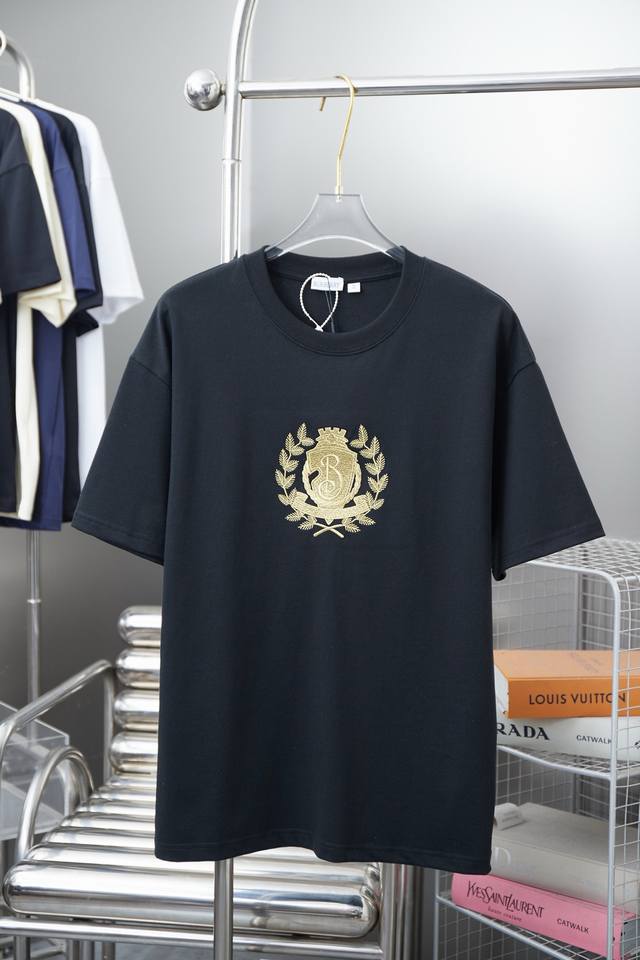 high version Bbr Baojia 2025Ss new T-shirt with metallic micro-pattern embroide