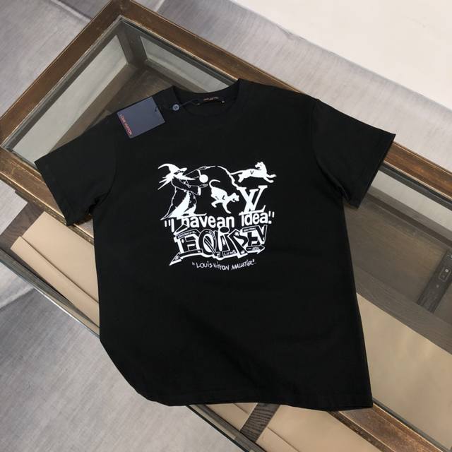 Dl28 Dlouis Vuitton Dlv Louis Vuitton 25Ss new summer round neck short-sleeved T