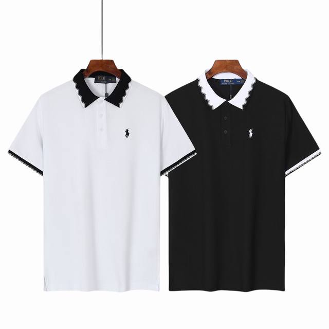 Ralph Paul Polo shirt, 10,000-needle embroidery, couple style, unisex lapel Pol