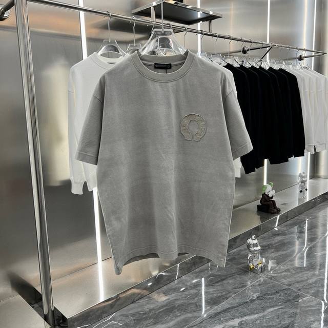 Chrome Hearts 2025Ss new American acid-washed old laser burnt flower patch embro