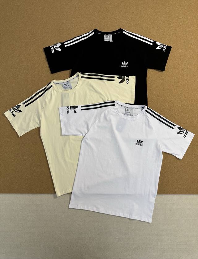 Adidas Adidas Originals Unisex 25Ss Contrast Color Three Stripes Round Neck Spor