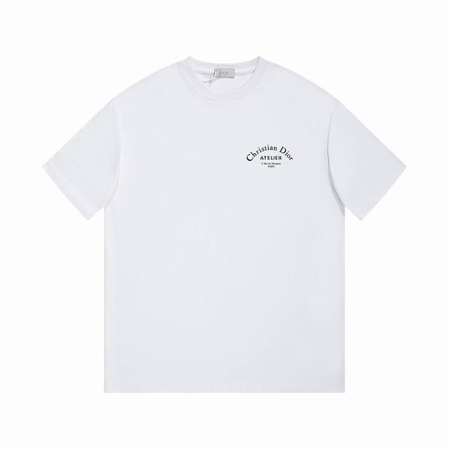 56# Ddior Dior printed letter short-sleeved T-shirt *Customized 280g cotton fabr