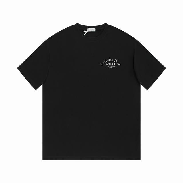 56# Ddior Dior printed letter short-sleeved T-shirt *Customized 260g cotton fabr