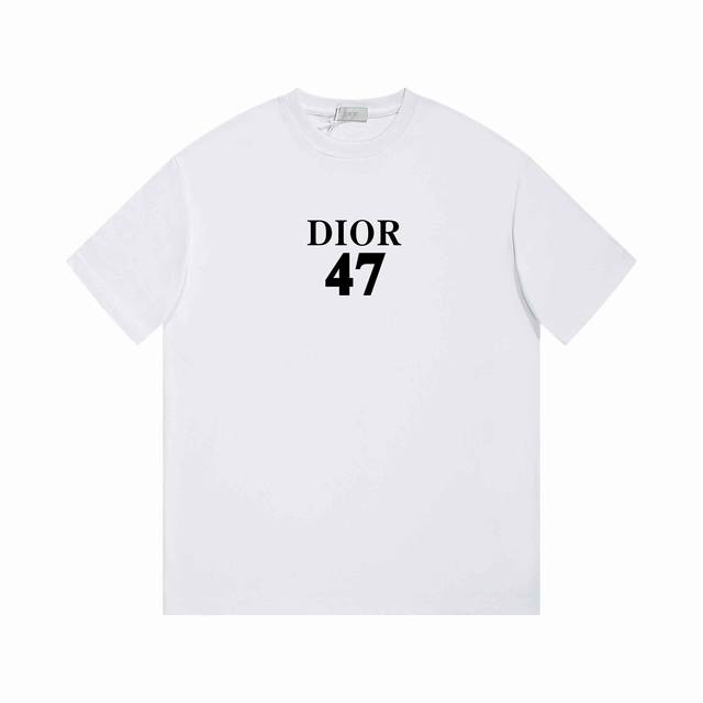 52 Ddior Dior printed letter short-sleeved T-shirt *Customized 260g cotton fabri