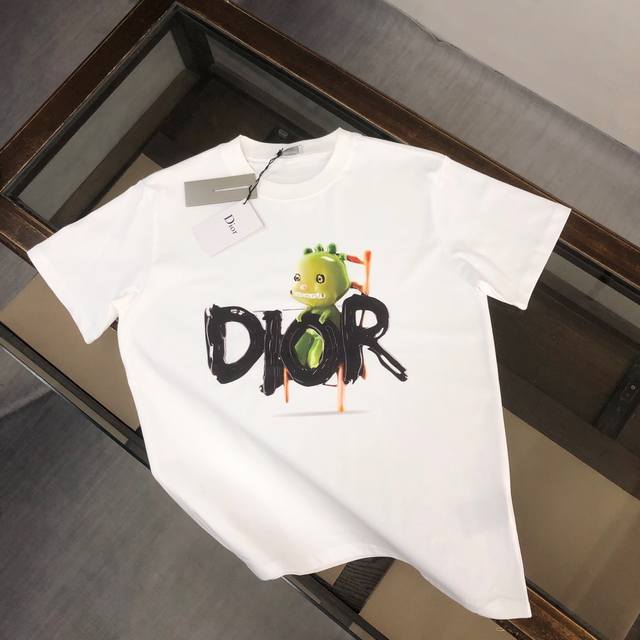 22# Ddior Dior 24 Spring and Summer latest fun printed letter short-sleeved roun
