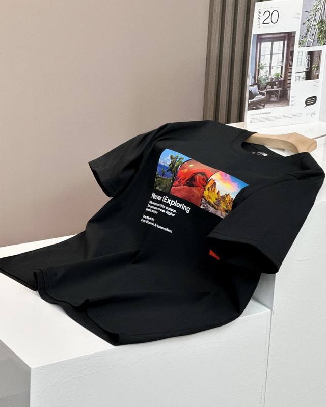 The North Face Landscape Latest Printed Casual Loose Couple Short Sleeve T-shirt