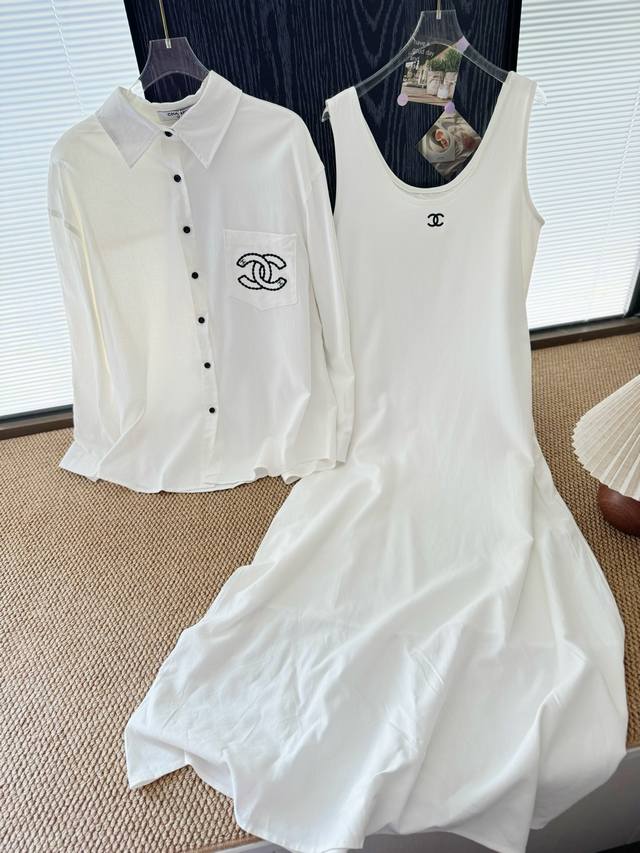 Product name: Chane* Chanel vintage style linen high-end thin shirt vest dress