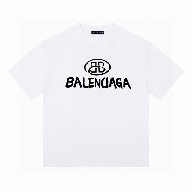 Balenciaga short-sleeved half-sleeved T-shirt Made of 260G double yarn 100% comb