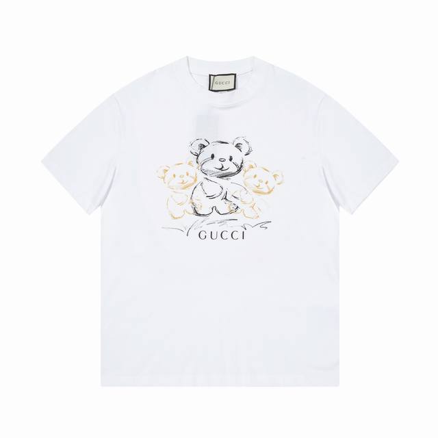 New model number: Gd753 Gucci new product! Bear print short sleeves - Made of d