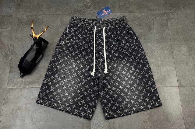 New shorts: 2025Ss summer new product Lv Louis Vuitton jacquard full print shor
