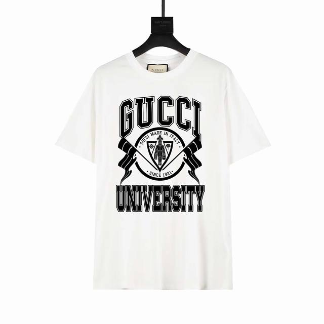 New model number: Gd755 Gducci Gduc badge printed short-sleeved T-shirt 260Gd p