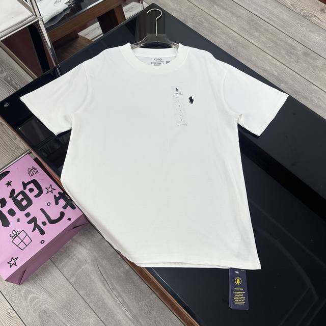 Ralph Lauren round neck solid color pony embroidered logo knitted short sleeves