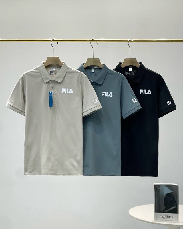 Fila Official Men's Short-sleeved Ice Silk Quick-drying Polo Shirt New Summer Si