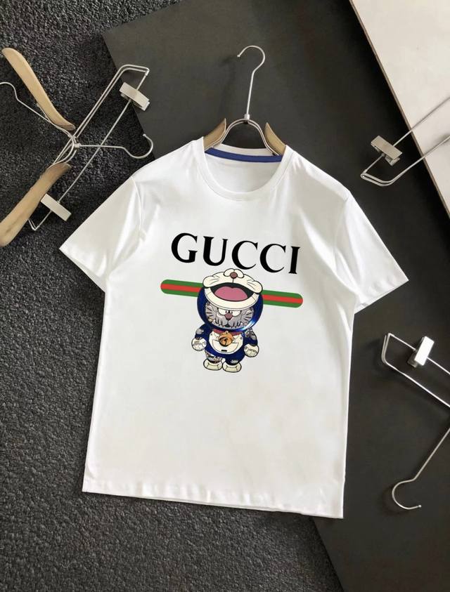New model number: Gd717 Gducci Ss Dark version of Doraemon printed short-sleeve