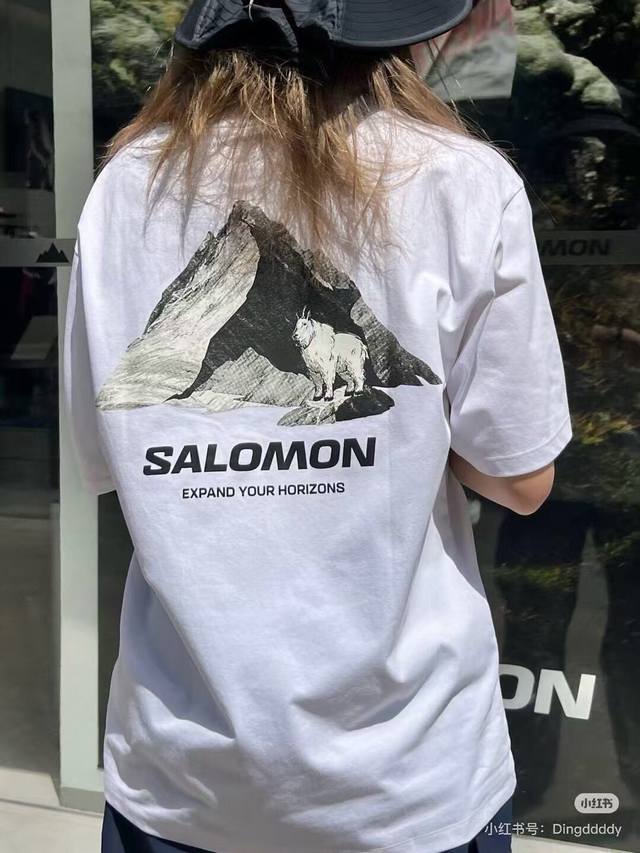 Salomon Uni Goat Mountaingoat Outdoor Cool Comfort Round Neck Pullover Short Sle