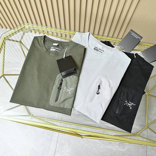 Arc'teryx-Arc'teryx 2025 summer new men's short-sleeved outdoor sports laminated