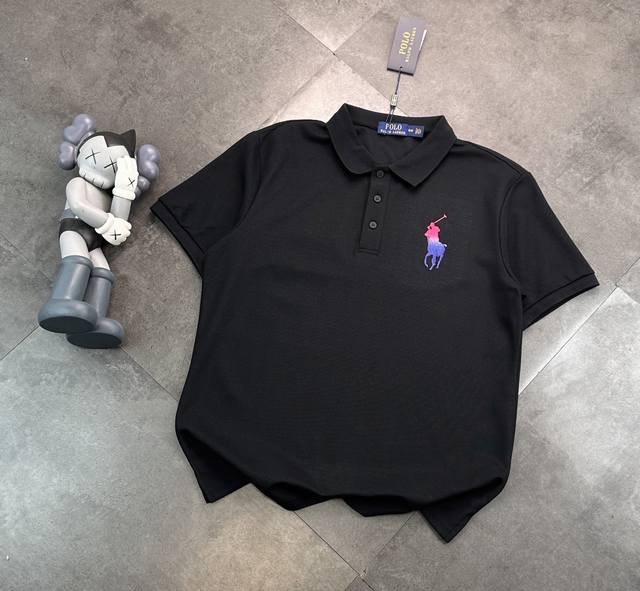 Trendy brand Ralph Lauren gradient unisex lapel Polo shirt base shirt! Business