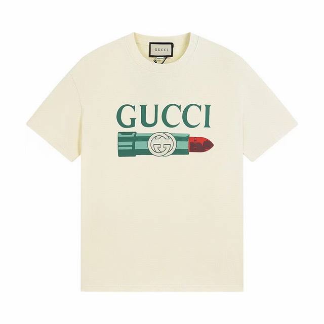 New model number: Gd649 Gducci new lipstick T-shirt, loose oversize version Ori