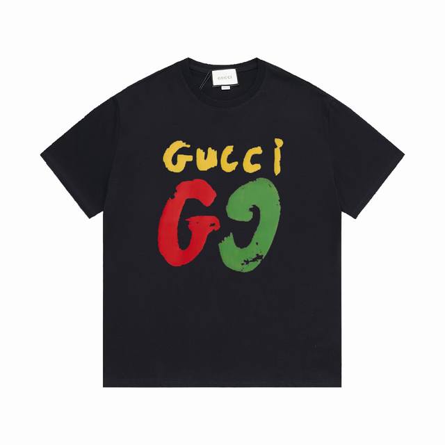 New model number: Gd643 Gducci Gucci logo printed round neck short-sleeved T-sh