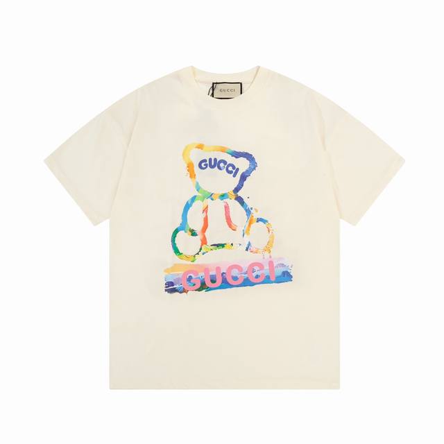 New model number: Gd629 Gducci double Gd watercolor bear print The logo is refi