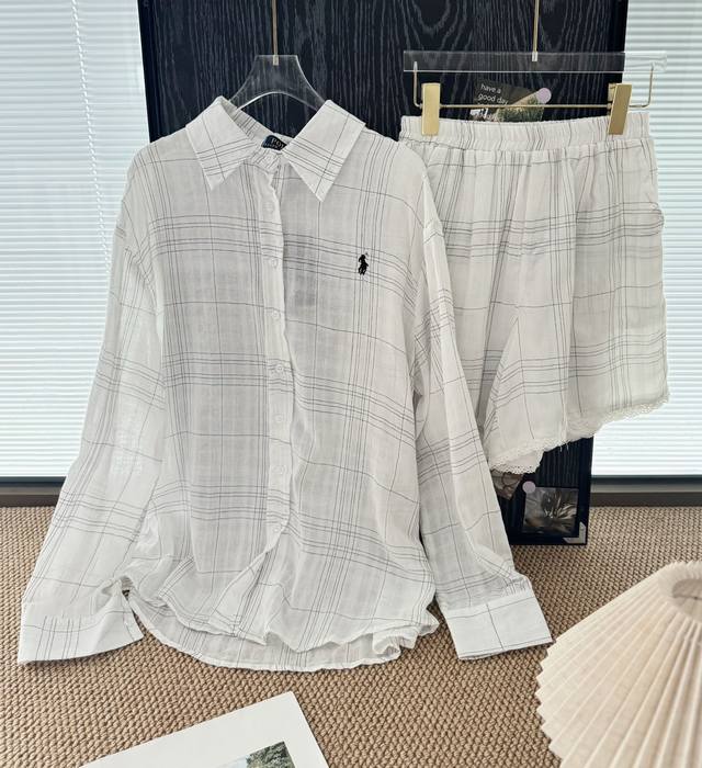 Product name: Ralph Laure* Ralph Pony Linen Tencel Shirt Shorts Set Size: SML C