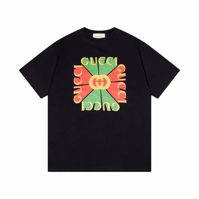 New model number: Gd614 Gducci Fw22 retro Logdo logo printed short-sleeved T-sh