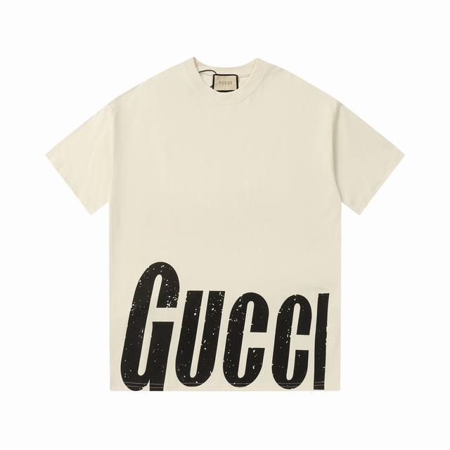 New model number: Gd607 Gucci front and back cracked letter Logdo printed T-shi