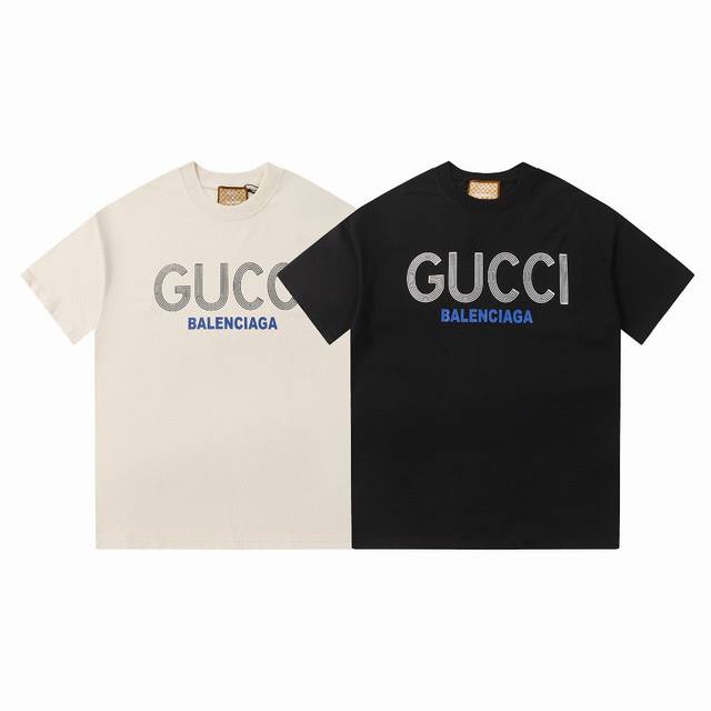 New model number: Gd605 Gucci co-branded Paris print Logdo short-sleeved T-shir