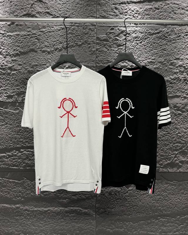 Original trade authentic Thom Browne four-bar Tb stickman jacquard Tencel short